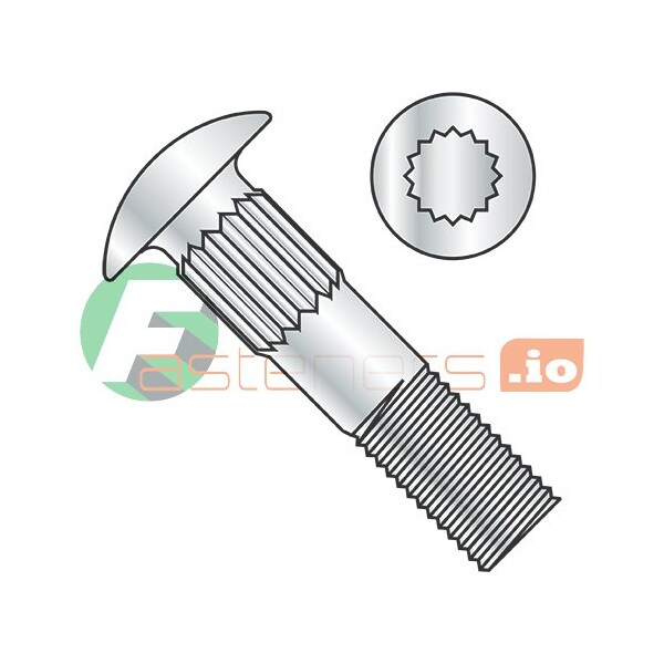 Newport Fasteners Carriage Bolt, Ribbed Neck, 1/4"-20, 3 in L, Steel, Zinc Plated, 750 PK 106854 - main